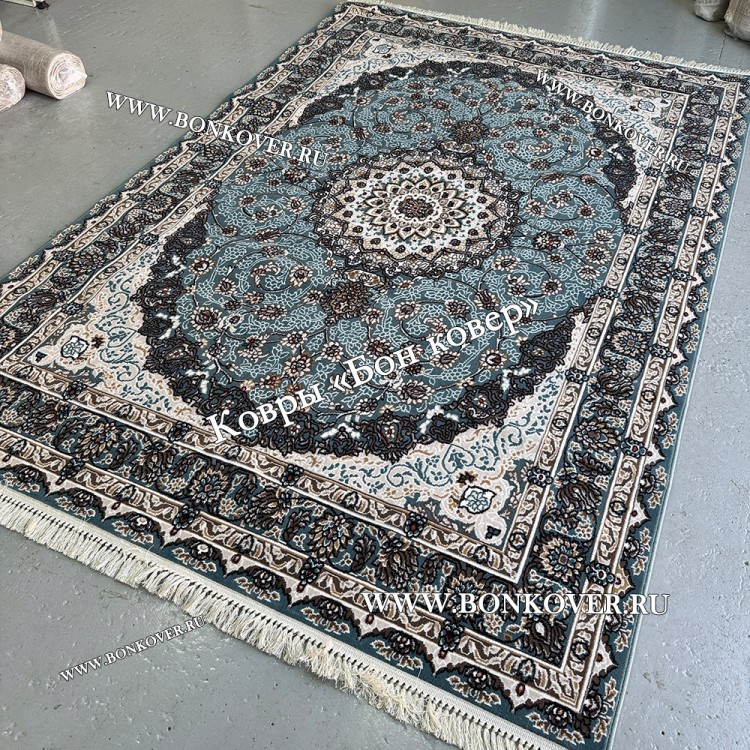 Восточный Ковер Медальон Арт 30147 Прямоугольный Голубой